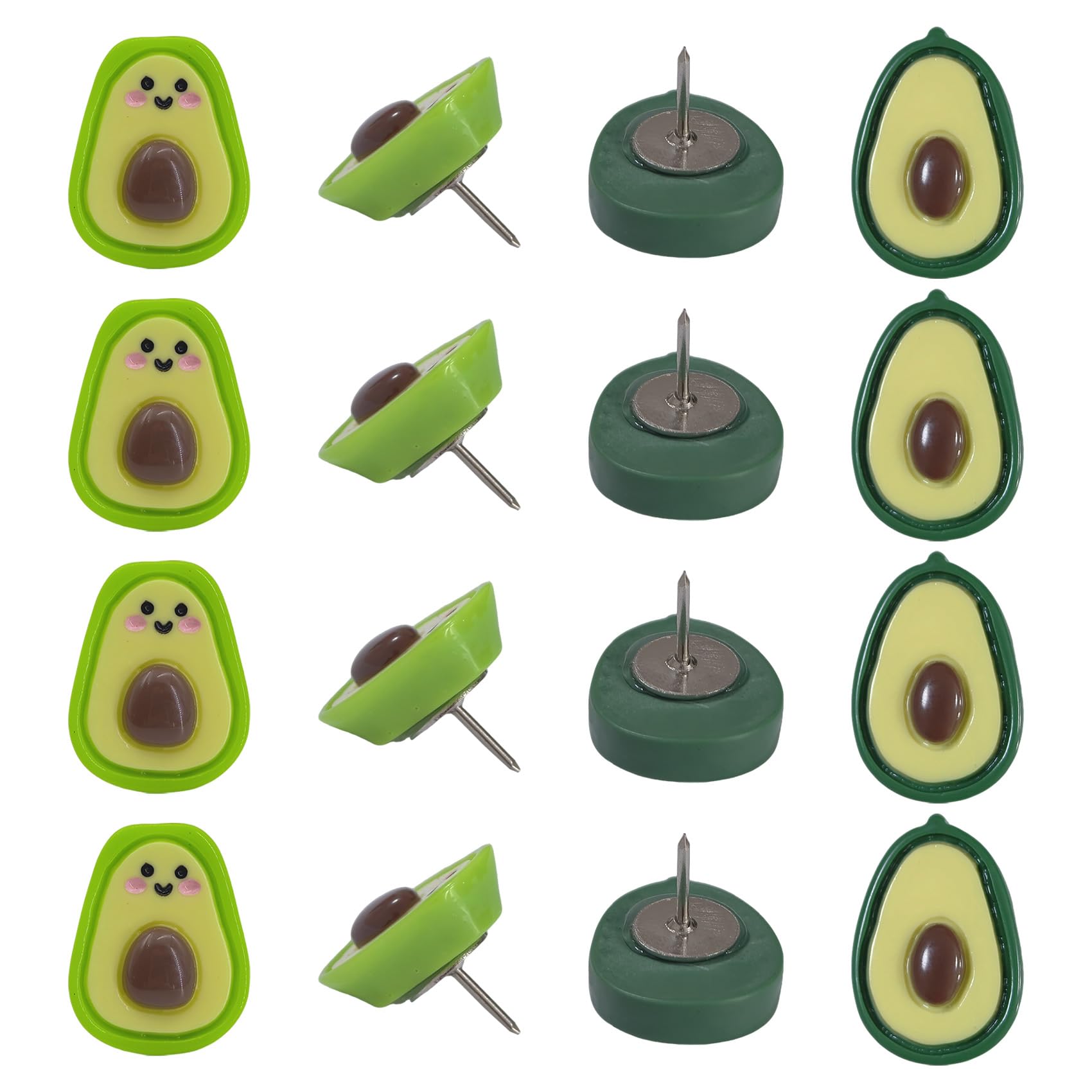 Chinchetas de resina con acabado artesanal de frutas para papelería de diseño
