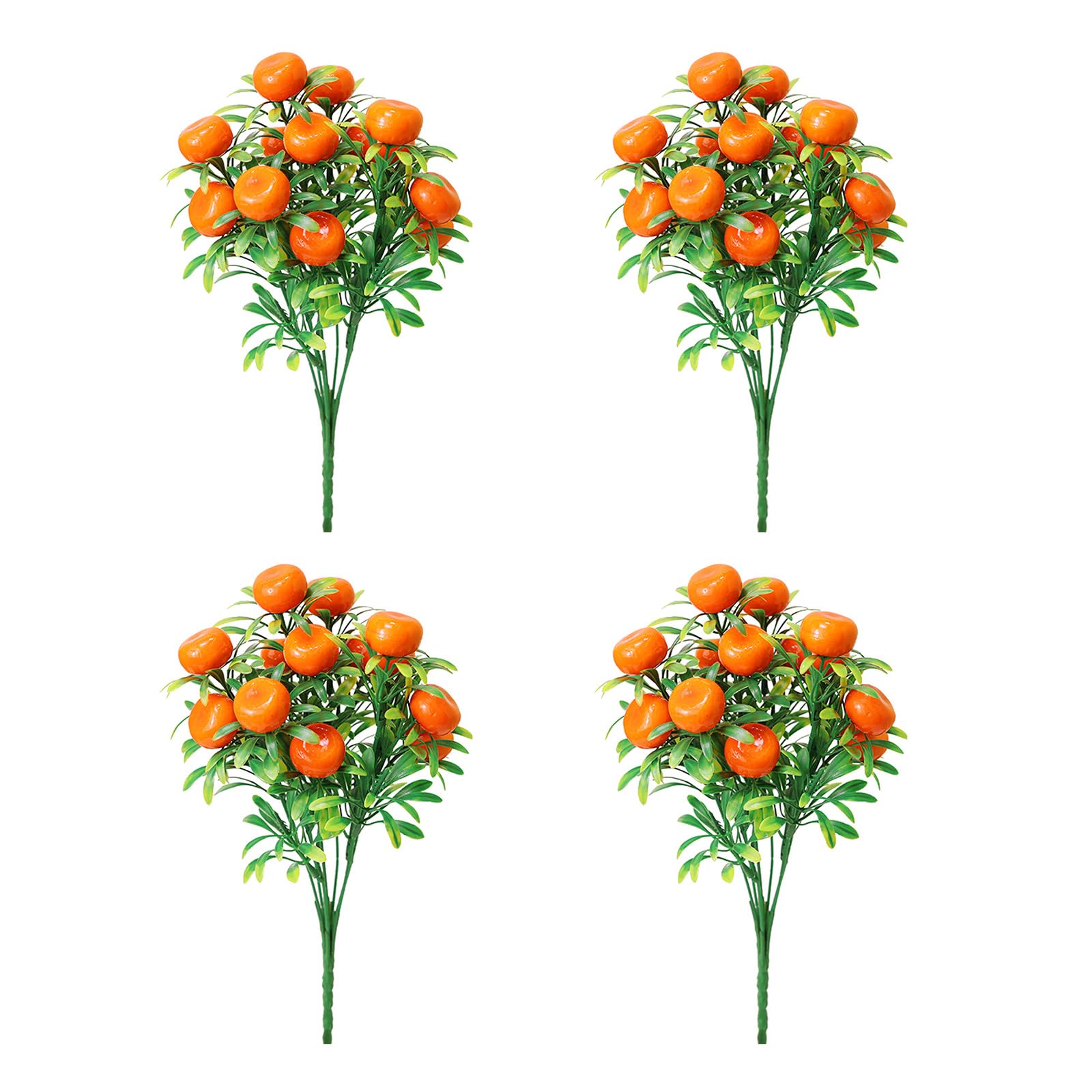 Kalttoy Tangerine 4 Stems Artificial Fruit Florals Arrangements For Home Decoration Realistic Realistic Foam Flowers Fruit Home Decoration