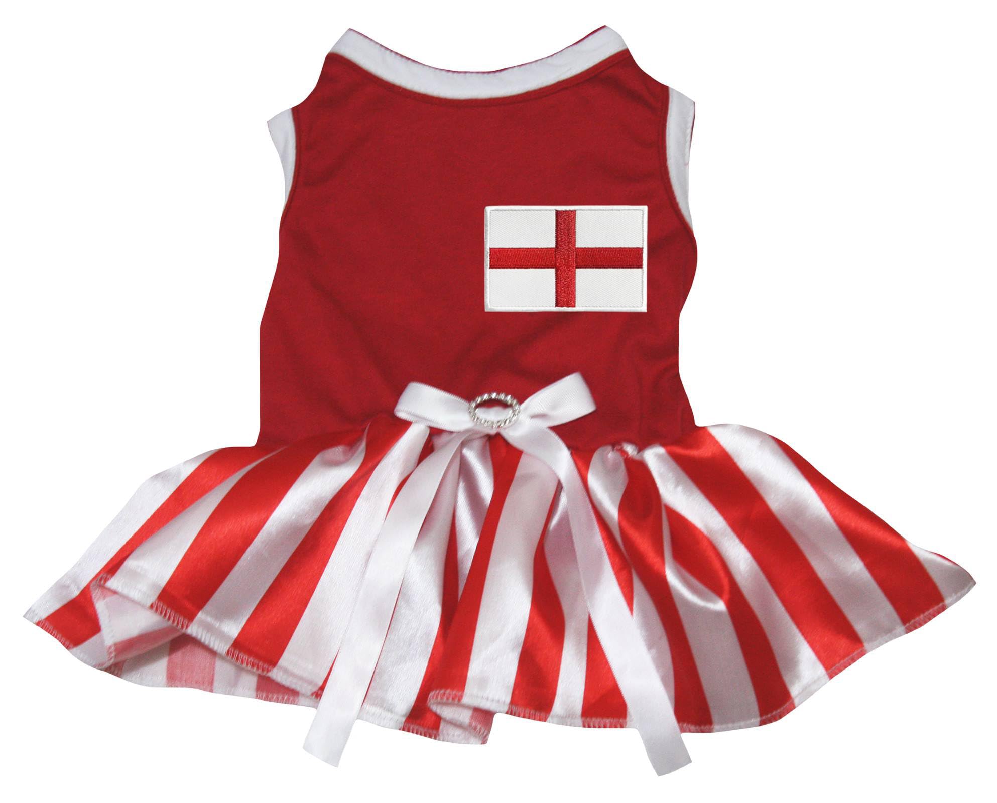 Robe pour chien Angleterre S look de vacances en ville rouge rayé