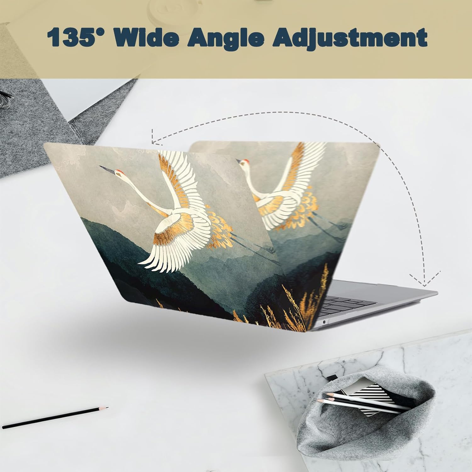 Compatible with New MacBook Air 13 inch Case 2025 2024 2022 M4 A3240 M3 A3113 M2 A2681,Plastic Laptop Case Hard Shell & Keyboard Cover for MacBook Air 13.6",Forest Bird