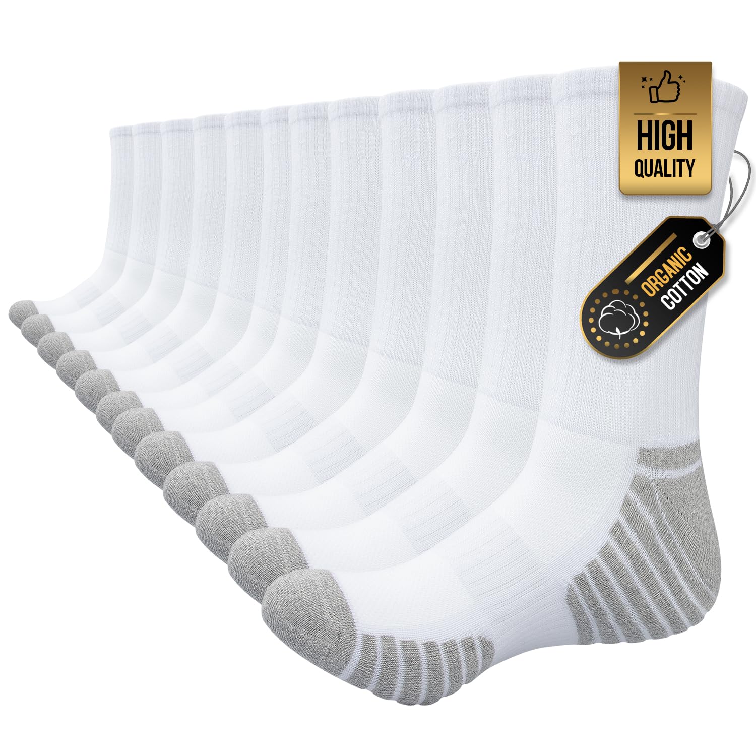 TANSTC Sneaker Socken Herren Damen 43-46 39-42 47-50 35-38 Baumwolle Laufsocken Atmungsaktiv Weich Lange Warm rutschfest Sportsocken Wandersocken 6 Paar