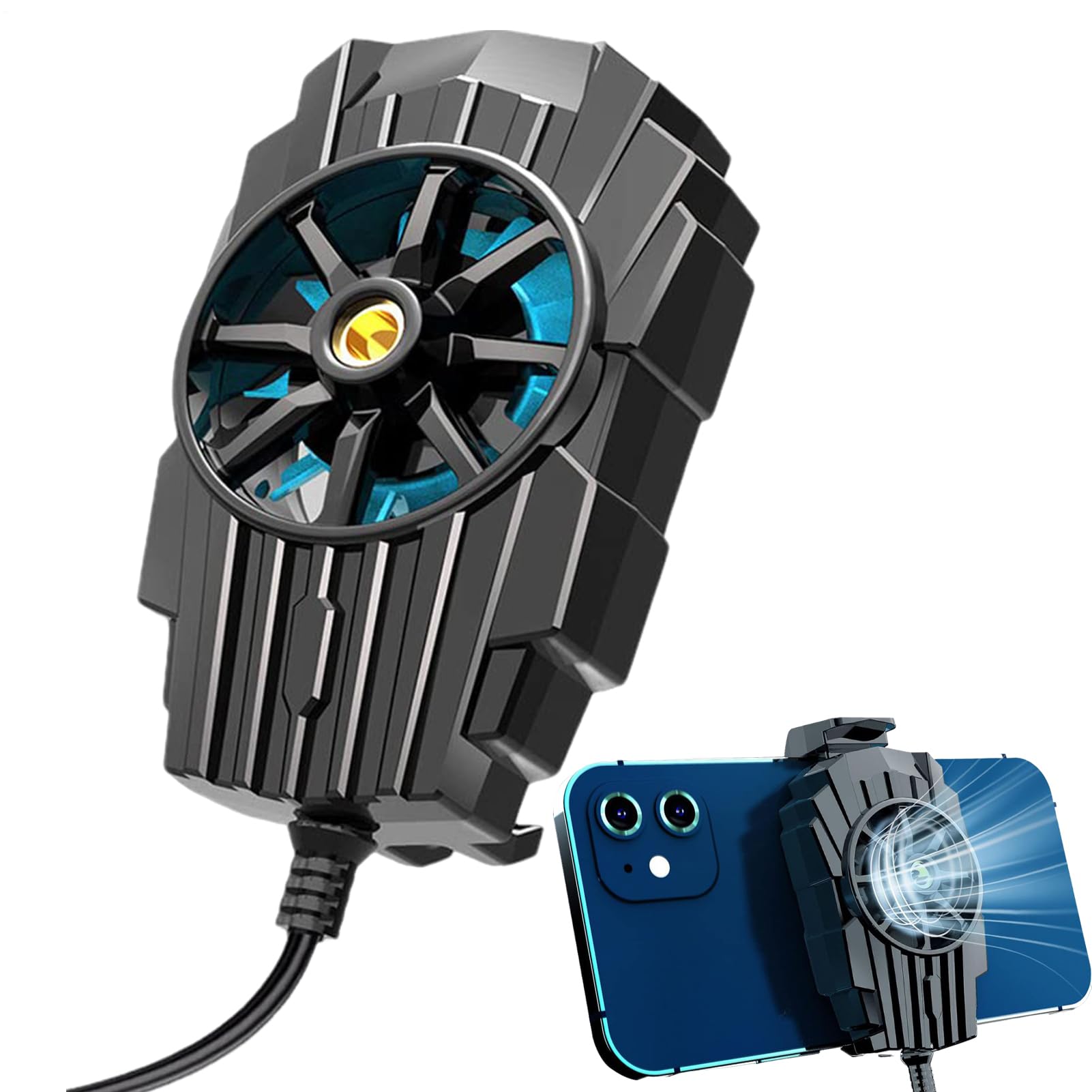 Dispositivo di raffreddamento per cellulare, dispositivo di raffreddamento per telefono - Radiatore per telefono portatile - Ventola del radiatore plug-in per dispositivo di raffreddamento del telefon