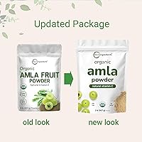 Vista 3 de Micro Ingredients Polvo de amla orgánico (Amalaki) 32 onzas, polvo de grosella espinosa de origen indio, rico en vitamina C, antioxidantes, apoya