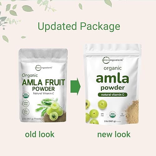 Miniatura 3 de Micro Ingredients Polvo de amla orgánico (Amalaki) 32 onzas, polvo de grosella espinosa de origen indio, rico en vitamina C, antioxidantes, apoya