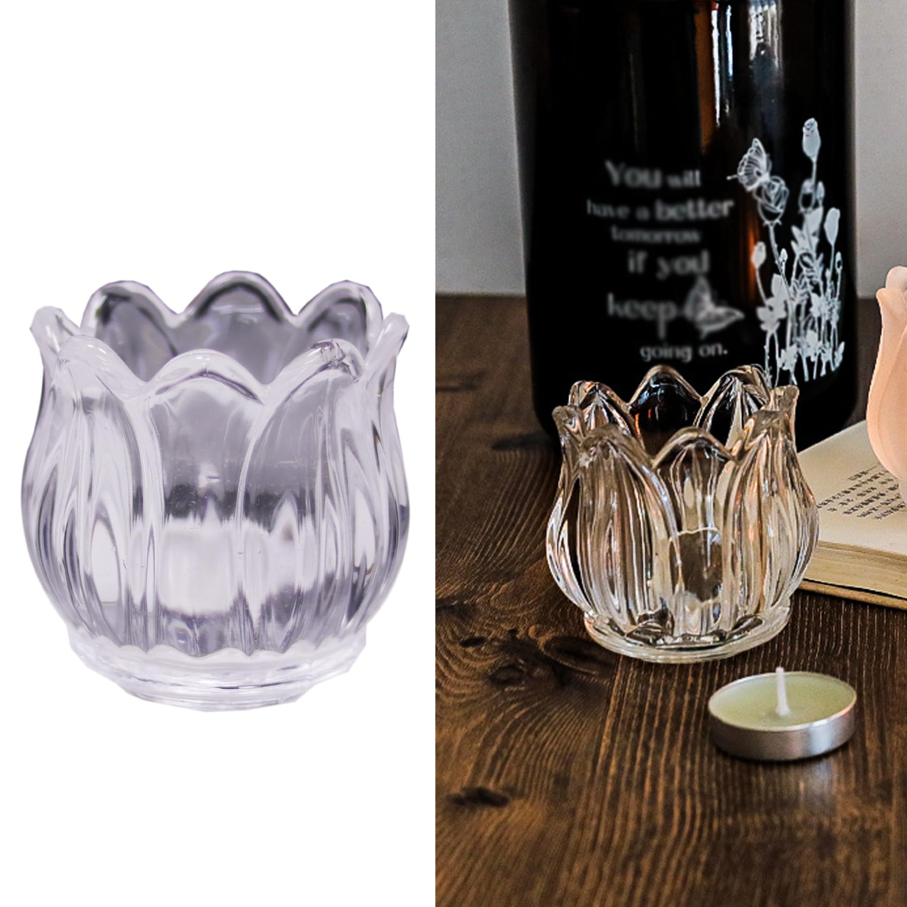 20 Portacandele In Vetro Trasparente – Piccoli Candelieri Per Candele Coniche E Cilindriche – Decorazioni Per Matrimoni, Natale E Feste