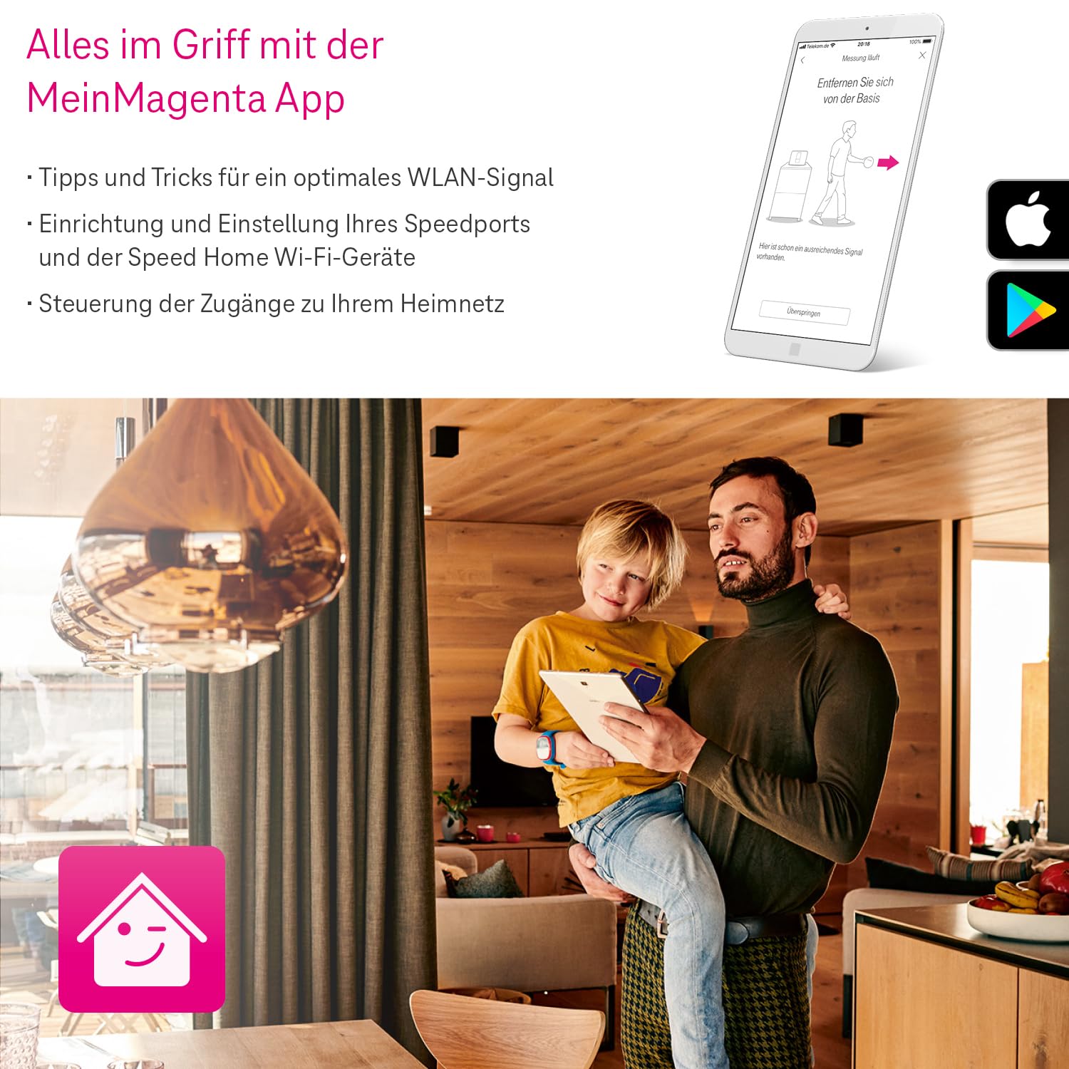 Telekom Speedport 7 Repeater – nur kompatibel mit Speedport 7 Router I Wi-Fi 7 fähiger WLAN-Verstärker I 6.400 Mbit/s, Mesh-Technologie I Ideal für TV in UHD & 4K I Plug & Play per WPS, LAN-Anschluss