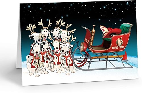 Miniatura 3 de Firemen to The Rescue - Tarjeta de Navidad para bomberos, 18 tarjetas y sobres