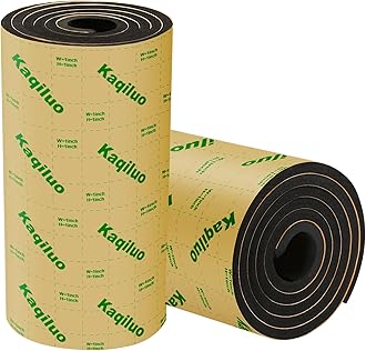 2 Pack Self-Adhesive Sound Insulation Acoustic Foam, Sound Proof Padding, Fire/Water Resistant Acoustic Treatment Foam, 0.4’’ x 12’’ x72’’