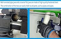 Vista 4 de MYTEC Tornillo de Banco 2 en 1 de Servicio Pesado para Mesa de Trabajo, 6.0" azul, Tornillo de Banco de Mesa Multiusos Mejorado, Tornillo de Banco