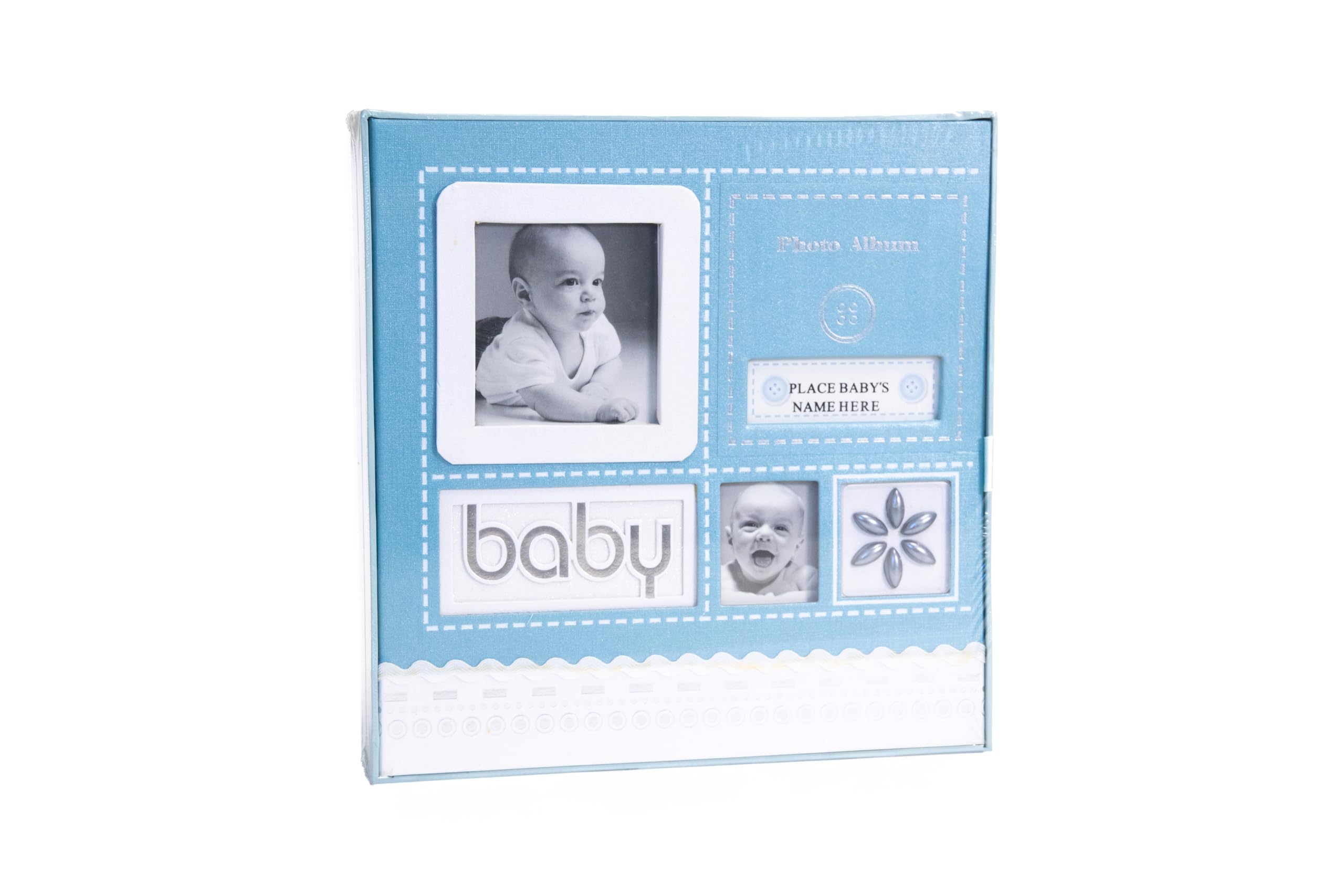 Scrapbook Baby Photo Album, With with 50 pages, 200 Photos 6x4 Or 100 Photos 6x8. (BLUE)