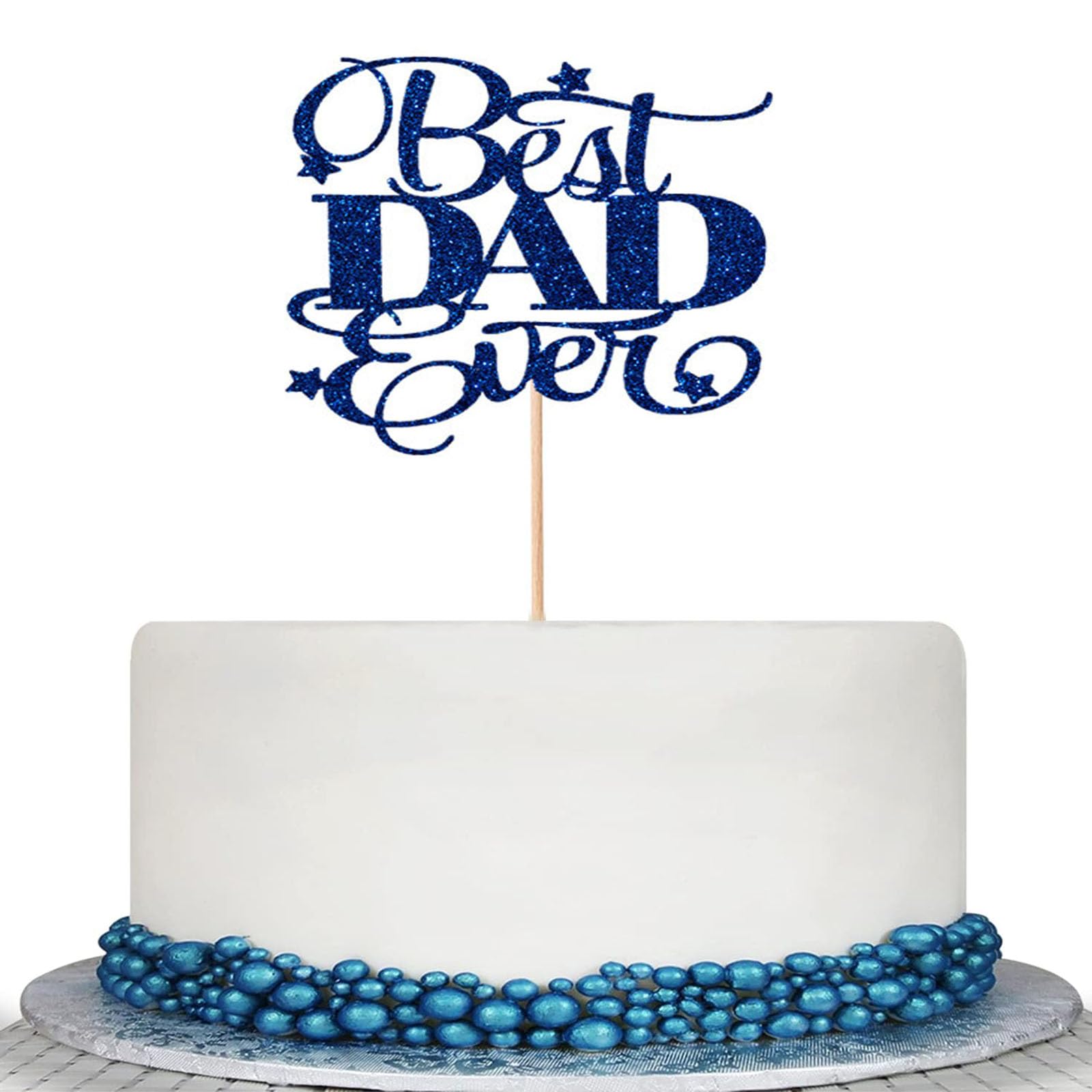 Best Dad Ever Cake Topper Happy Father’s Day Cake Toppers Father's Day Cake Picks for Father's Day Theme Dad Birthday Party Decoratios Supplies