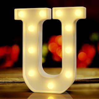 Marquee Light Up Letters U, Light Up Sign, Teen Girl Room Decor, Room Decor for Girls, Friendsmas Christmas Party Decorations, Christmas Decorations Party, Engagement Party Decorations