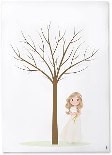Mopec Fußabdruckfolie für Mädchen, Kommunion, Taube, 29,5 x 42 cm, weiß