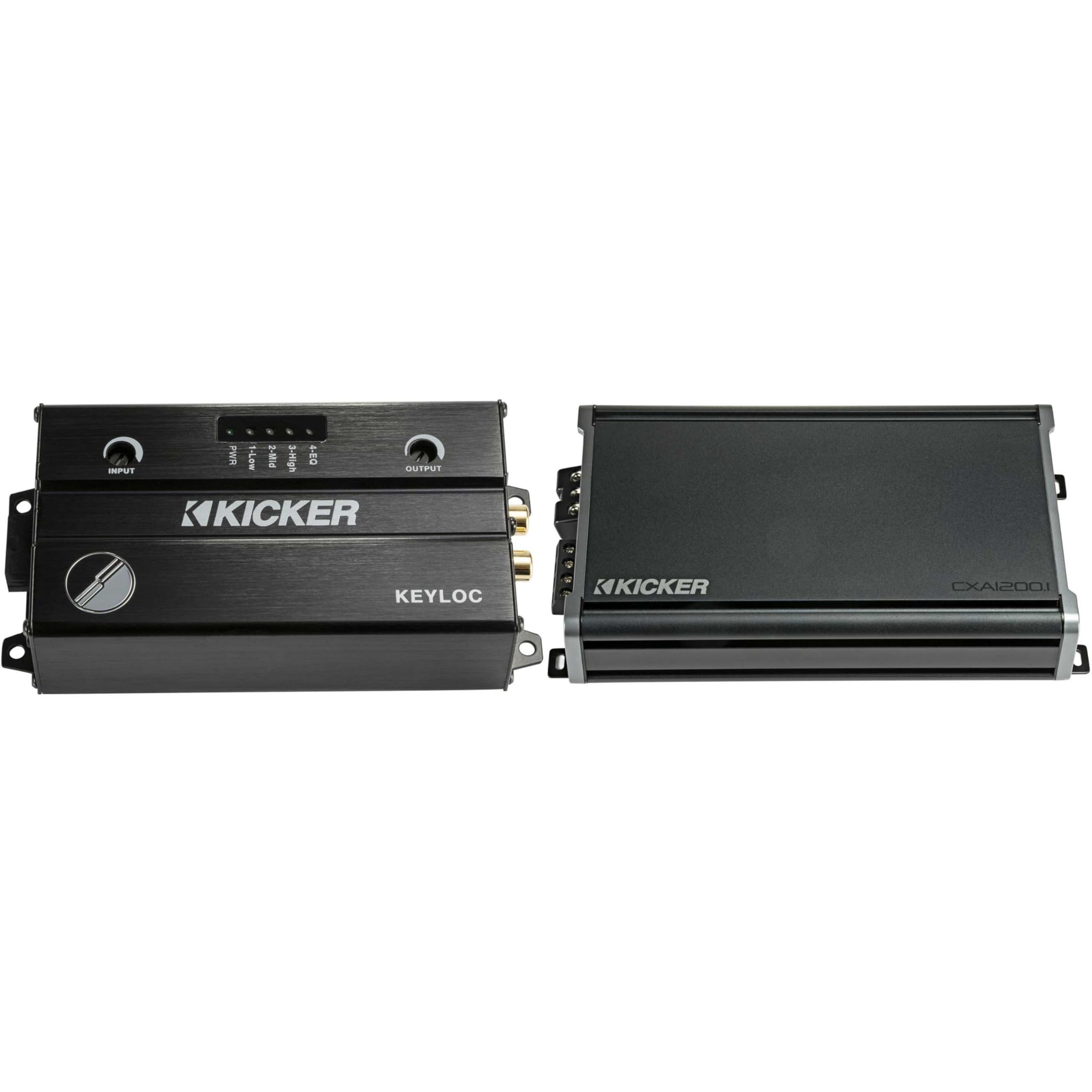 KICKER CX1200.1 Mono Amplifier & 47KEYLOC Smart Line Output Converter Bundle