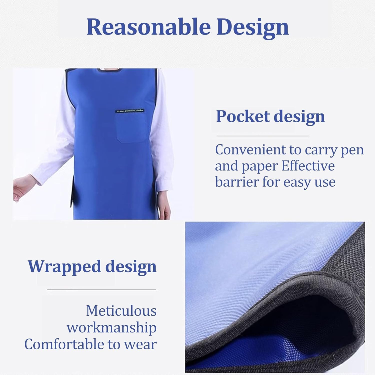 Chaleco de plomo Delantal de plomo de 0,35/0,5 mmpb Delantal de plomo de protección contra rayos X Material de goma de plomo Delantal de protección de rayos X Adecuado para centro quirúrgico, hospital