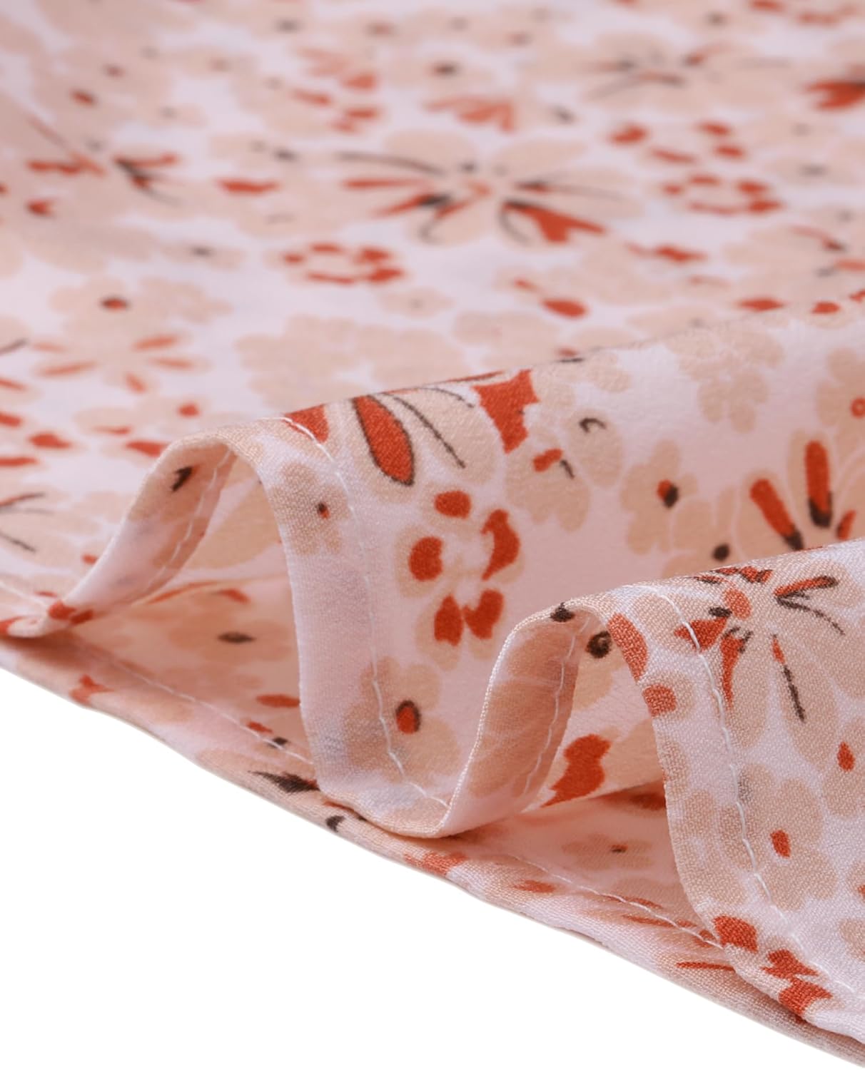 Allegra K V Neck Floral Shirt for Women's 3/4 Sleeve Smocked Front Casual Blouse Top - Image 5