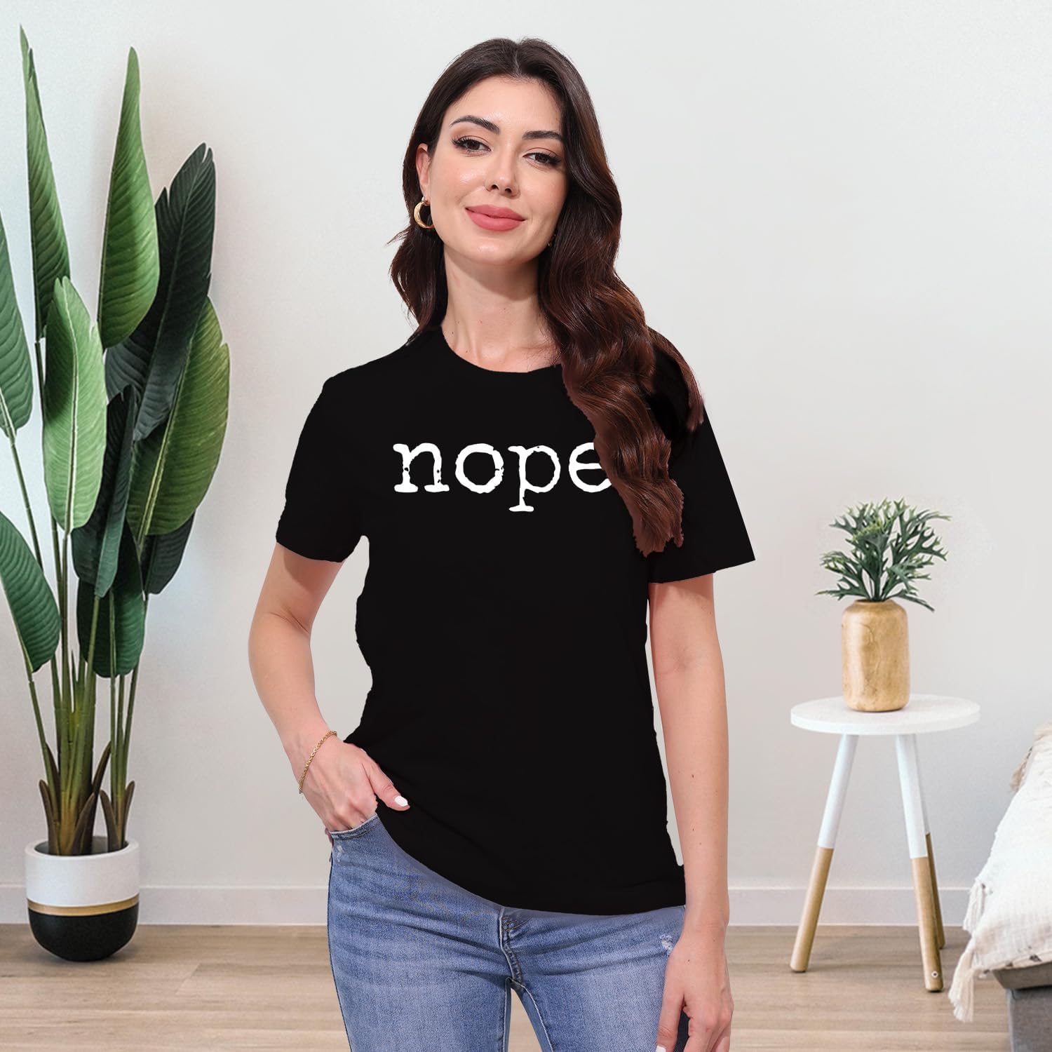 MAIHUN Women Nope Not Today Shirt Funny Saying Short Sleeve Summer Blouse Tee Top - Image 2