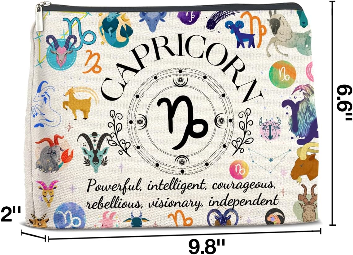 LyoGao Capricorn Gifts for Women, Capricorn Zodiac Makeup Bag, Capricorn Birthday Gifts for Women Astrology Lovers - Image 2
