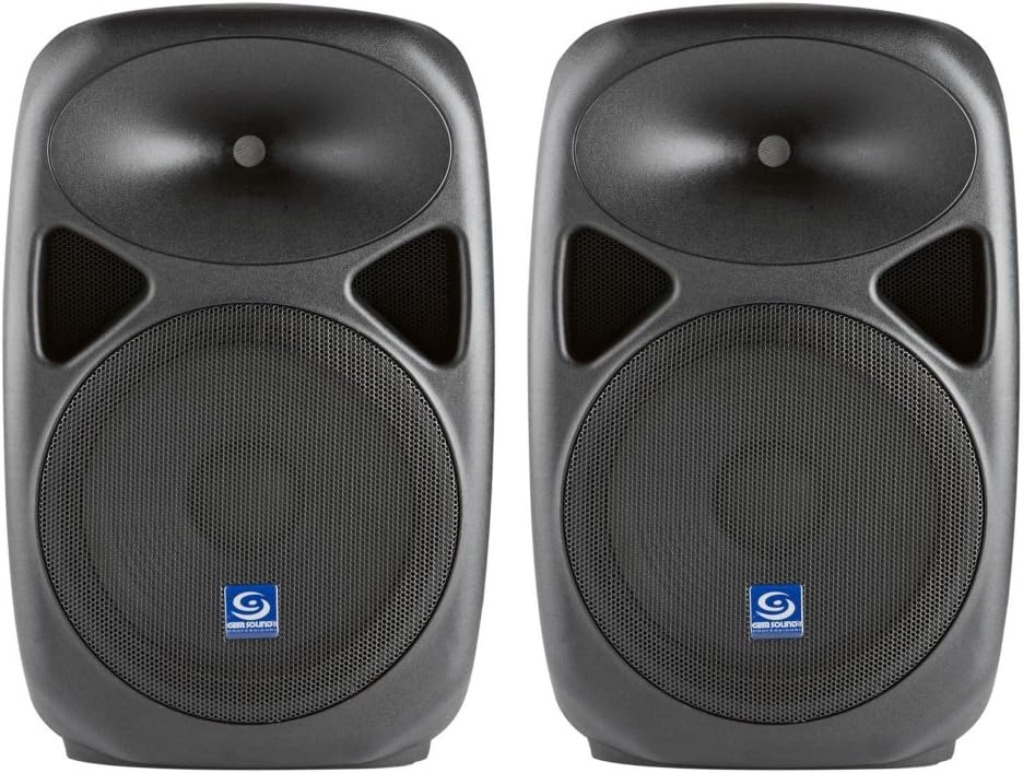 Gem Sound PXB120USB 12" Powered Speakers Pair with USB/SD Media Player