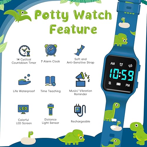 Vista 12 de NN BEN NEVIS Potty Training Watch, Digital Toddler Watch with Countdown/Music/Alarm Clocks/Vibration Reminder and Waterproof, Remind Toddler to Go