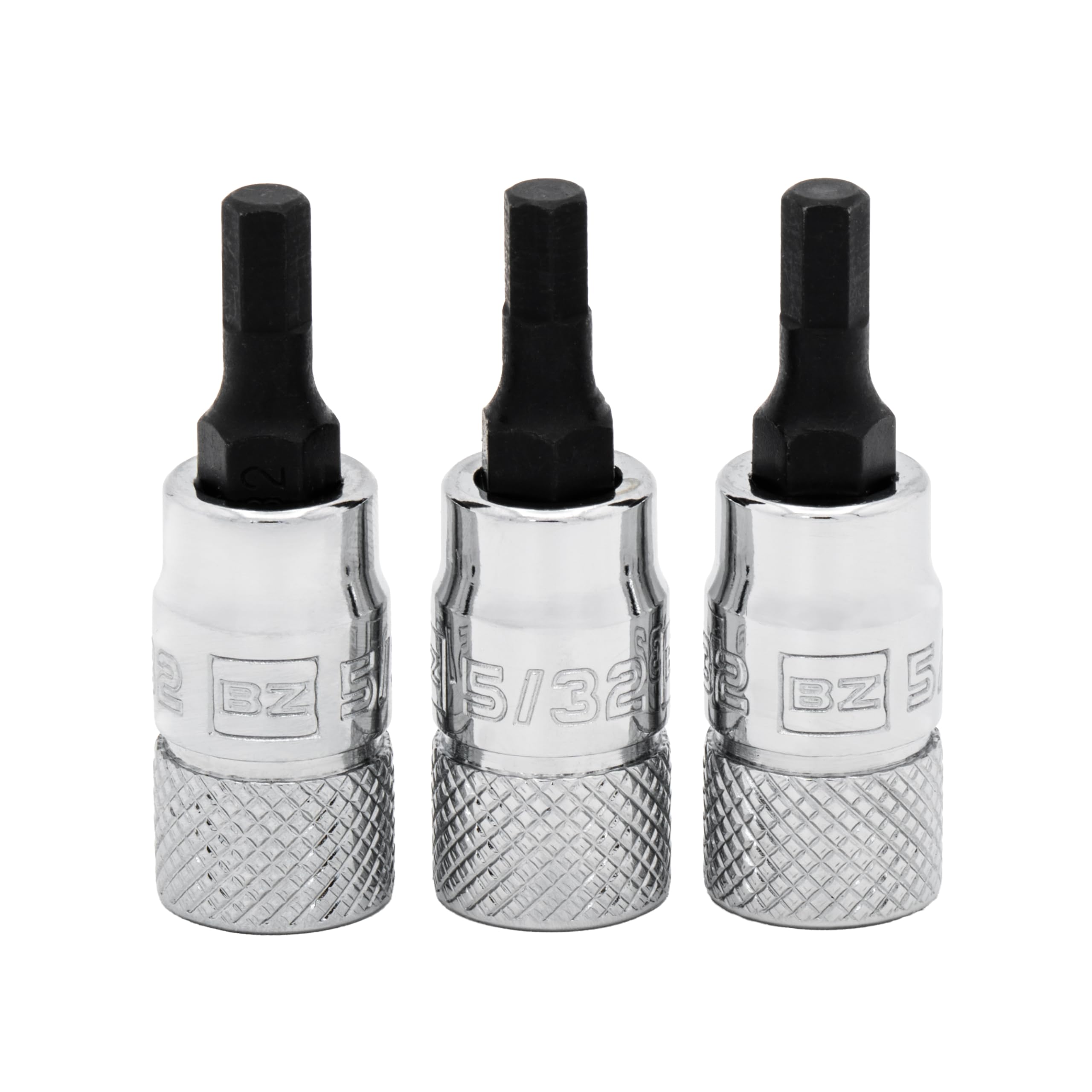 BRAZEN 5/32" Hex Bit Socket/Allen Driver Three Pack (1/4" Drive, Short)