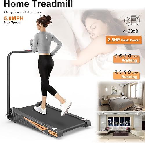 Miniatura 5 de Smallest Under Desk Treadmill with Incline, Small Spaces Walking Pad Foldable, Home Office Mini & Compact Treadmill with Handles Easy Folding