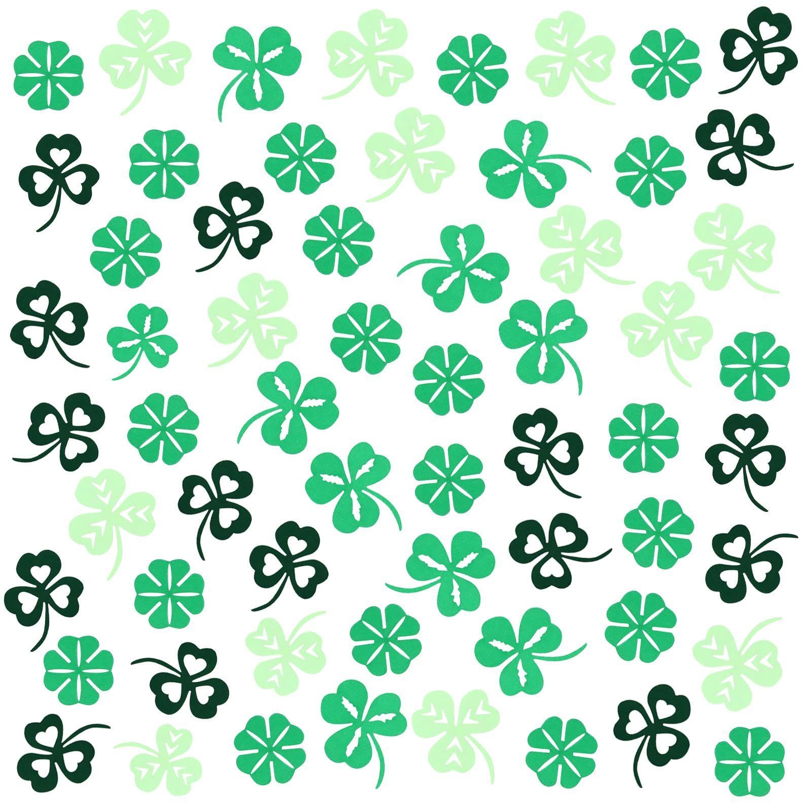 CYNOSURETECH 200 Pieces Of Shamrock Confetti, Green Table Decoration Confetti, Lucky Four-Leaf Clover Confetti, Party Decoration Confetti, Tabletop Tossing Props, Diy Decoration Confetti