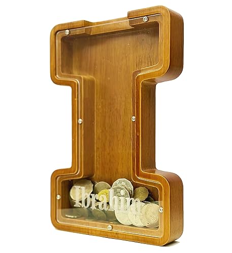 Vista 93 de Personalized Wooden Alphabet Piggy Bank-Kids Piggy Bank-Boys Girls Piggy Bank-Coin Piggy Bank-Bank-Can be Used as Christmas-Birthday Gift-Kids Gift