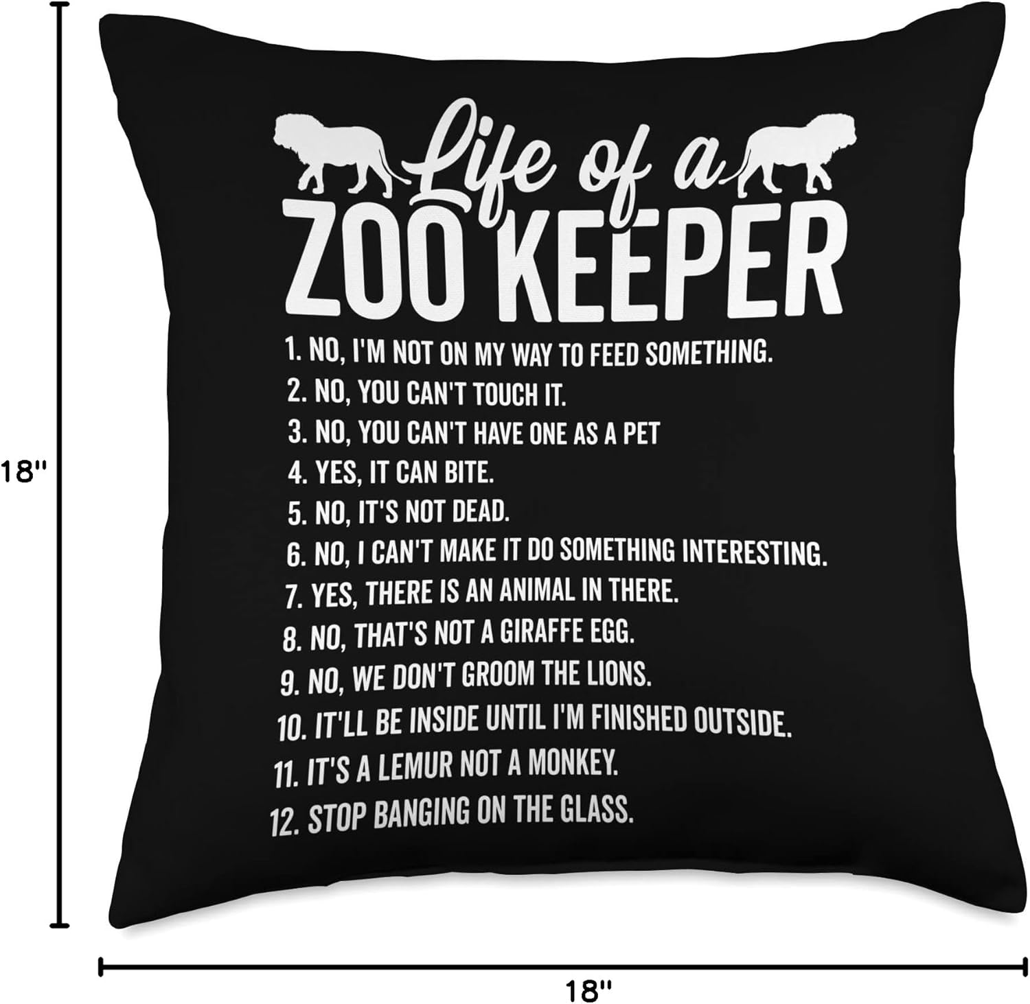 Life Of A Zoo Keeper Animal Lover Zoologist Animal Lover Throw Pillow