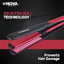 NOVA 2 in 1 NHS 801 Hair Straightener (Black, Pink) gallery image