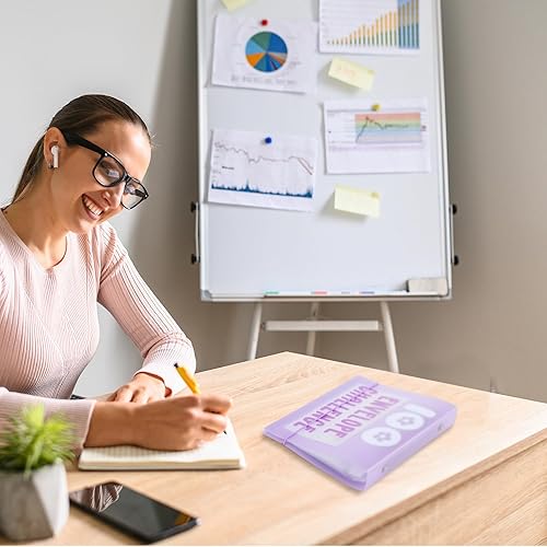 Miniatura 6 de Carpeta de desafío de 100 sobres para ahorro de dinero, libro de desafíos para ahorrar $5, libro de desafíos de ahorro de dinero 050 con sobres y