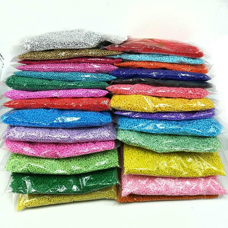 Perlas de arroz de vidrio de color sólido resistentes al desgaste doméstico de 2 mm, 3,0 mm y 4,0 mm, pintura uniforme, cuentas de bricolaje hechas a mano, morado oscuro, 19, 3,0 mm, 14800 piezas