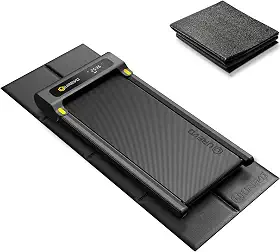 UREVO Tapete de esteira dobrável, tapetes de bicicleta ergométrica para treino de academia em casa, impermeável, antiderrapante, protetor de piso para tapete de caminhada interno, ciclos, máquina de