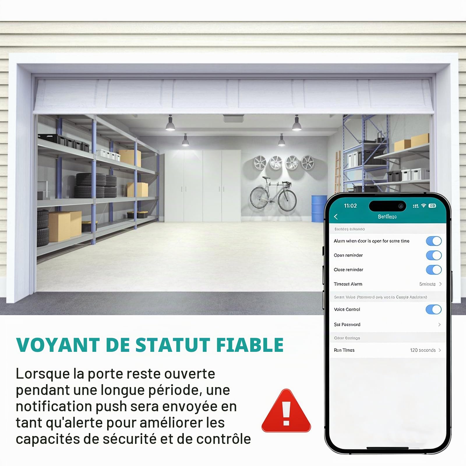 Module D’interrupteur Connecté de Garage, Commande Intelligente de Portail Roulant, Ouvre-Porte de Garage Connecté WIFI, Ouvre Portail Connecté Commande à Distance via L’application Smart Life/Tuya