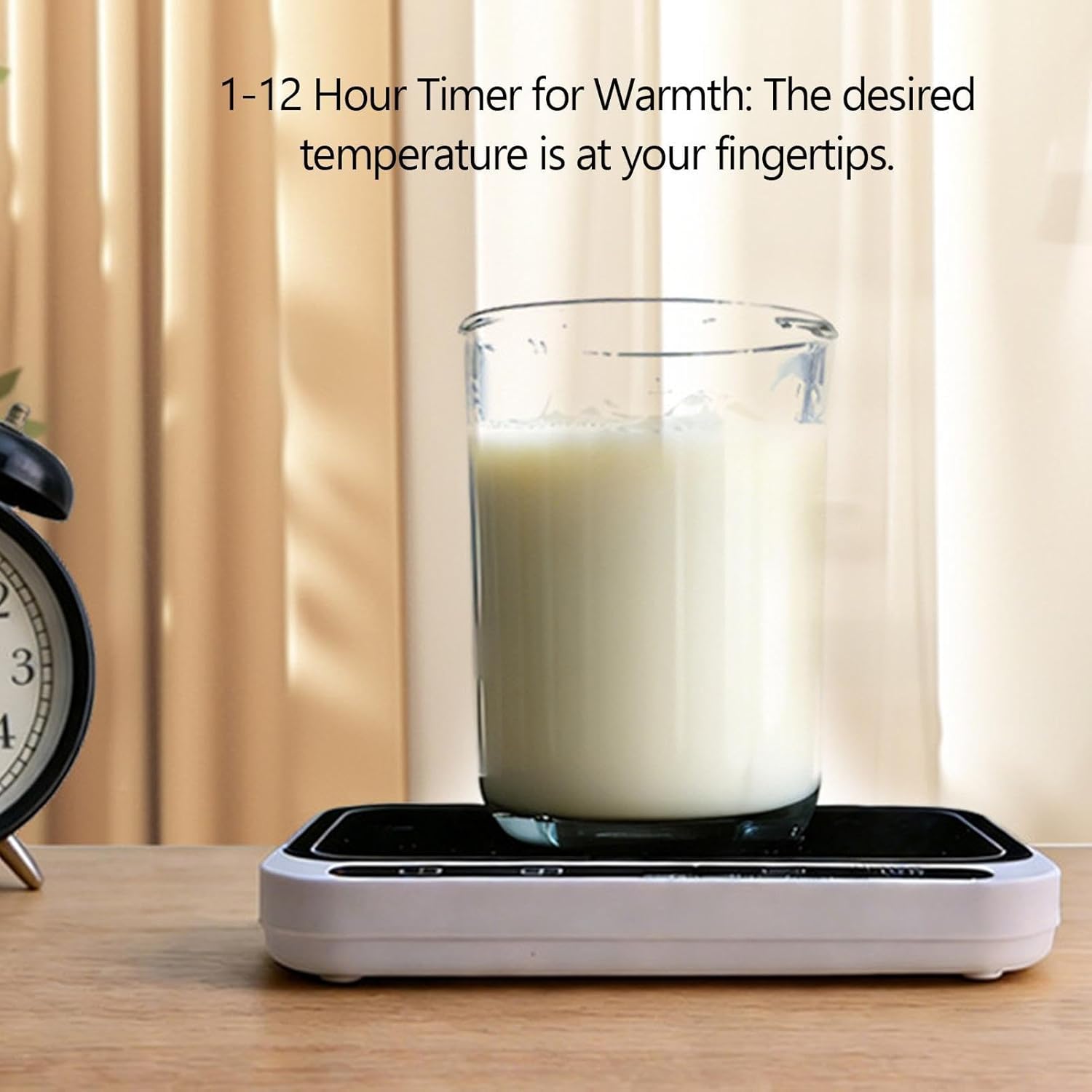 Mug Warmer - Coffee Cup Heater Plate, 8 Level Temperature Control Electric Beverage Warmers with Auto Shut Off Design, Desk Drink Warmer for Coffee Tea Milk, Cup Warming Plate for Home Office Kitchen