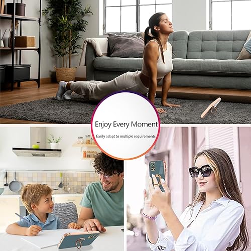 Miniatura 6 de Compatible con Xiaomi Mi 10T Case Ring Holder Magnet Green, Xiaomi Mi 10T Funda para teléfono para Mi 10T Pro Funda de silicona a prueba de golpes