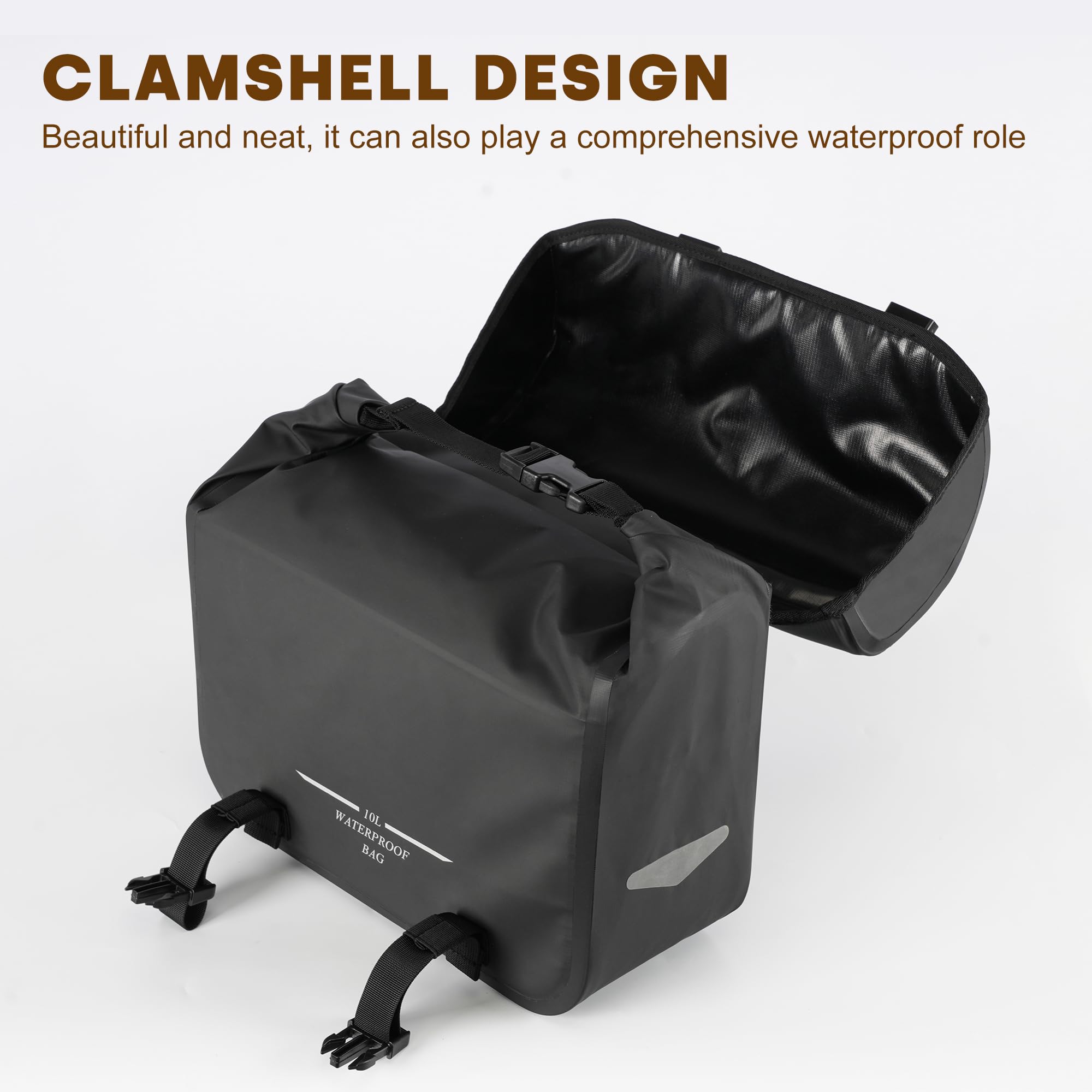 WILD HEART Borse per moto tasche impermeabile Retro Tail Bag 20L (10L*2) per Sportster Softtail Dyna Road King nessuna protezione dalla pioggia necessaria