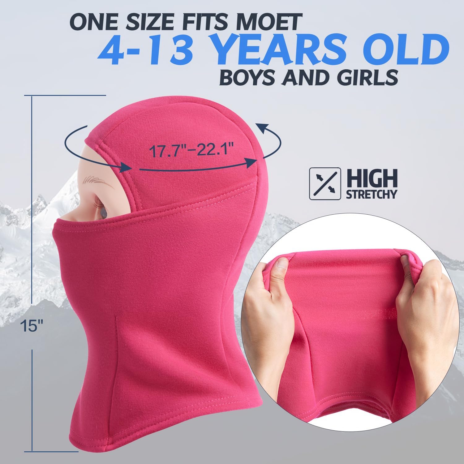 Kids Balaclava Face Mask, Winter Hat Face Warmer for Cold Weather Ski Mask for Boys Girls - Image 5