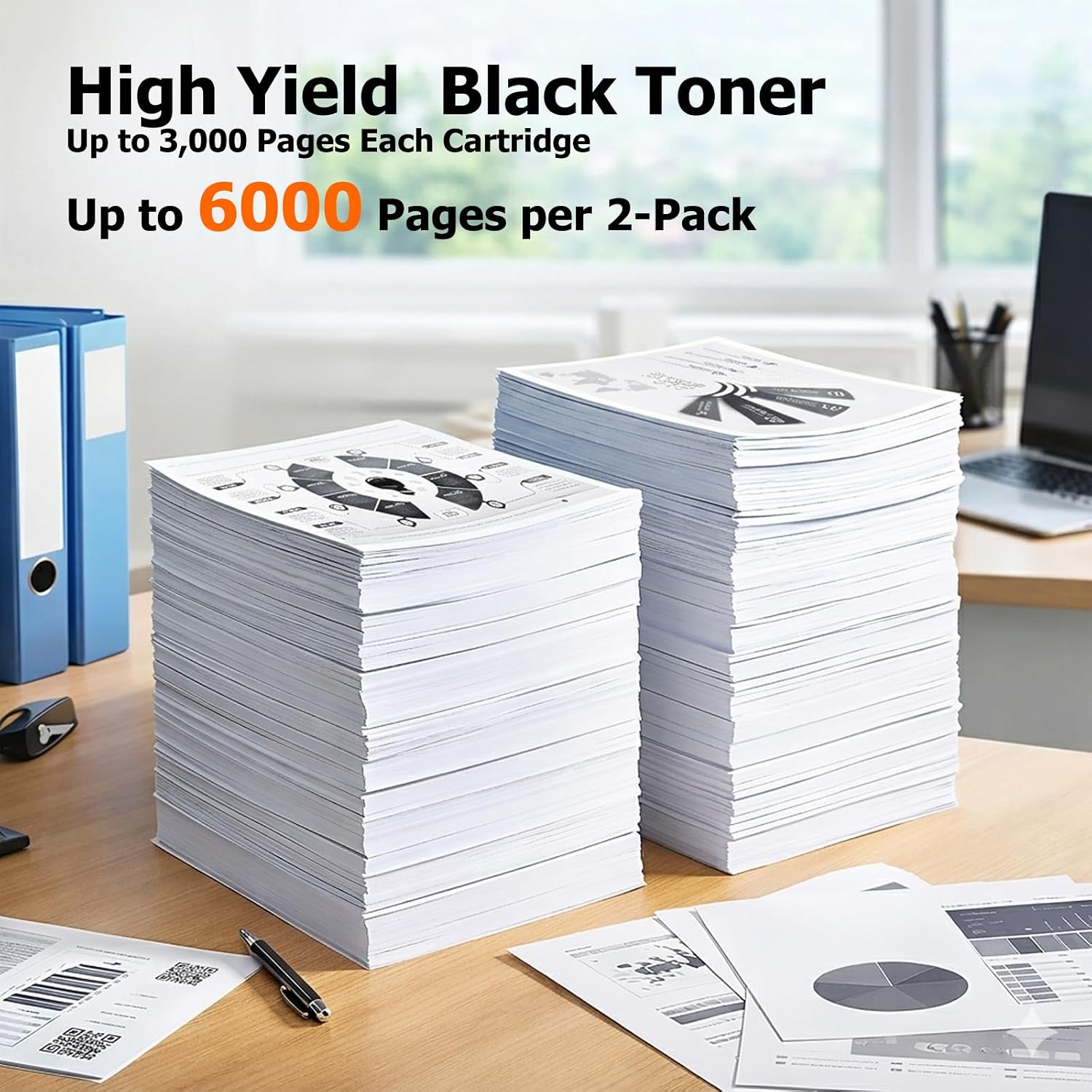 58A Toner Cartridge 2 Pack, Black Compatible with HP 58A CF258A and 58X CF258X for LaserJet Pro M404n M404dn M404dw M428fdn M428fdw, M406dn M430f
