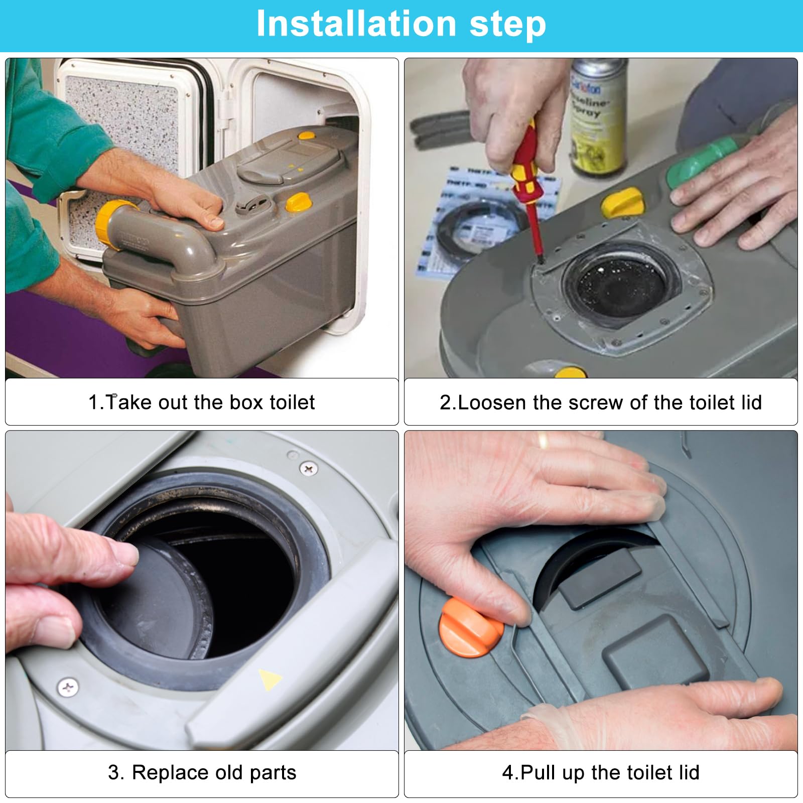 1 Piezas Goma Inodoro para Thetford C2/C200/C250/C260/C400 – Sellado de silicona anti-fugas y olores Arandela Válvula de Descarga– Compatible con Thetford toilette, instalación DIY sencilla