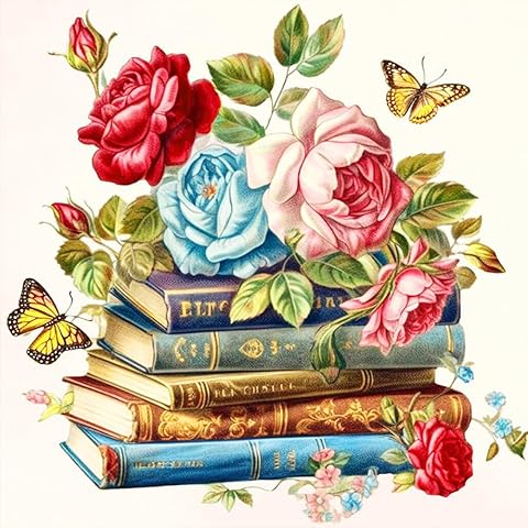 Acudotr Diamond Painting Kits for Adults, 5D DIY Diamond Art Kits for Beginners, Full Drill Diamond Painting Kits for Home Wall Decor, Flower, 12x12 Inch