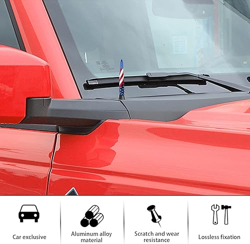 Miniatura 6 de Ajxn 1 antena tipo bala para automóvil y camión con diseño de bandera estadounidense, compatible con F150 F250 F350 Super Chevrolet Duty Raptor