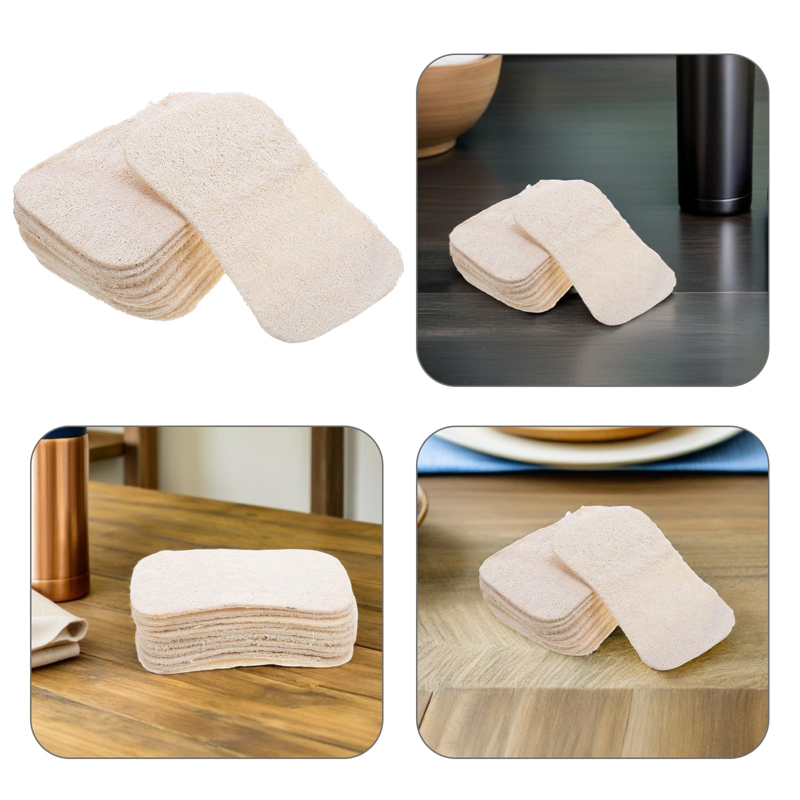 20 Esponjas de Lufa Naturales para Cocina, Cepillo Vegetal para Lavar Platos y Ollas, Fibra Rápida Secado y No Raya, Adecuado para Uso Doméstico