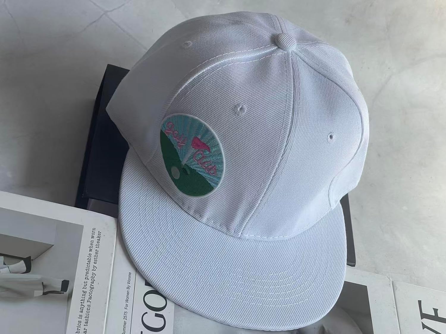 Golf Baseball Cap - Trendy Golf Snackback Hat - Adjustable Strap, Casual Outdoor Sports Sun Protection 2025 OA White
