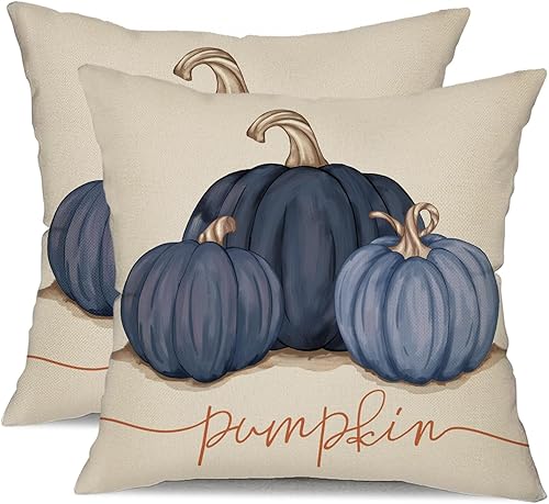 DFXSZ Juego de 2 fundas de almohada de otoño de 16 x 16 pulgadas, juego de 2 fundas de almohada de otoño y otoño, Acción de Gracias, pintura de