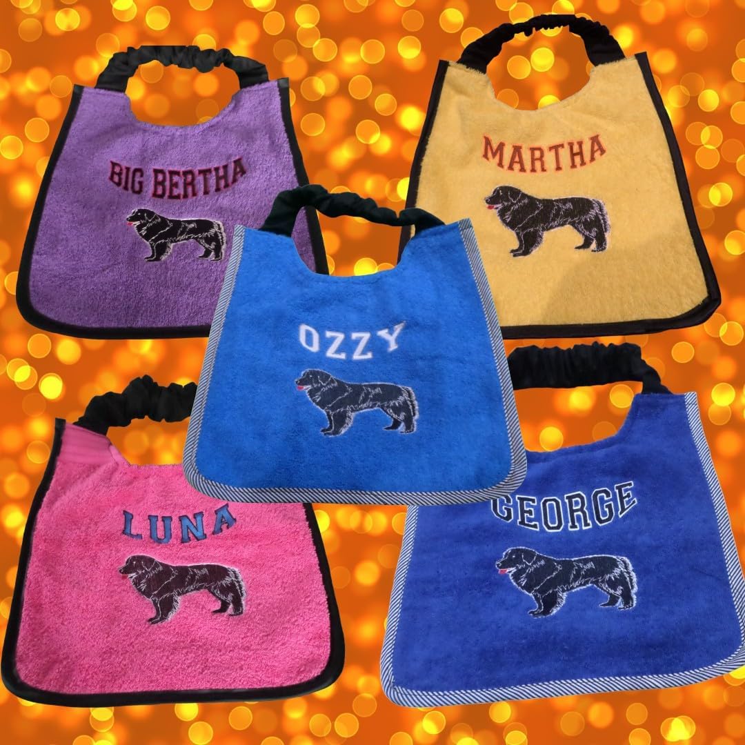 Doggies World Personalized Newfoundland Drooling Bib – Waterproof Slobber Protection for Large & Heavy-Drooling Dogs, Customizable Design, Washable, Adjustable & Durable