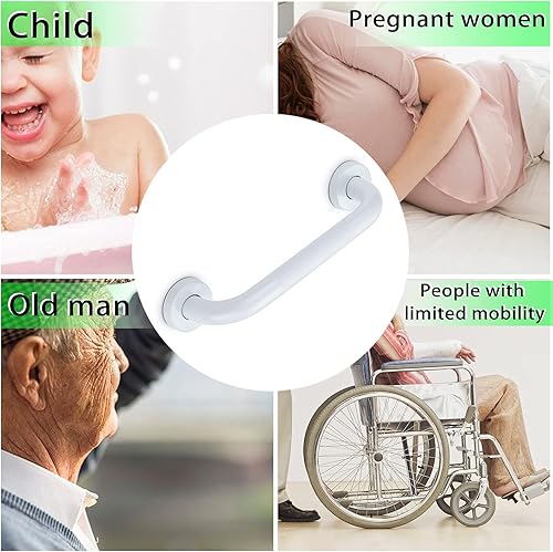 Miniatura 7 de Sumnacon - Barra de agarre antideslizante de 12.0in, mango de ducha resistente de acero inoxidable con tornillos, barra de ducha de seguridad para