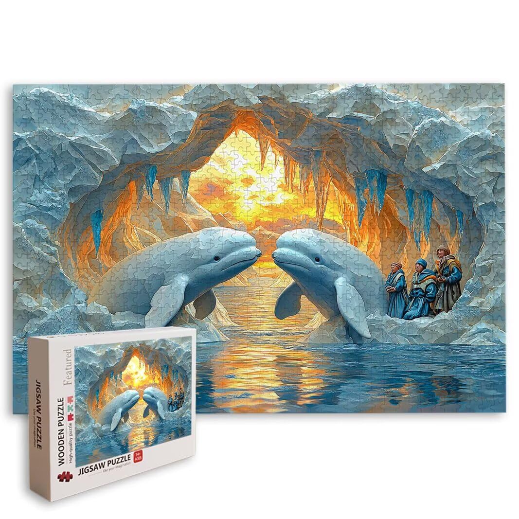 Puzzle 5000 elementów, wieloryb, puzzle dla dorosłych, drewniane puzzle na