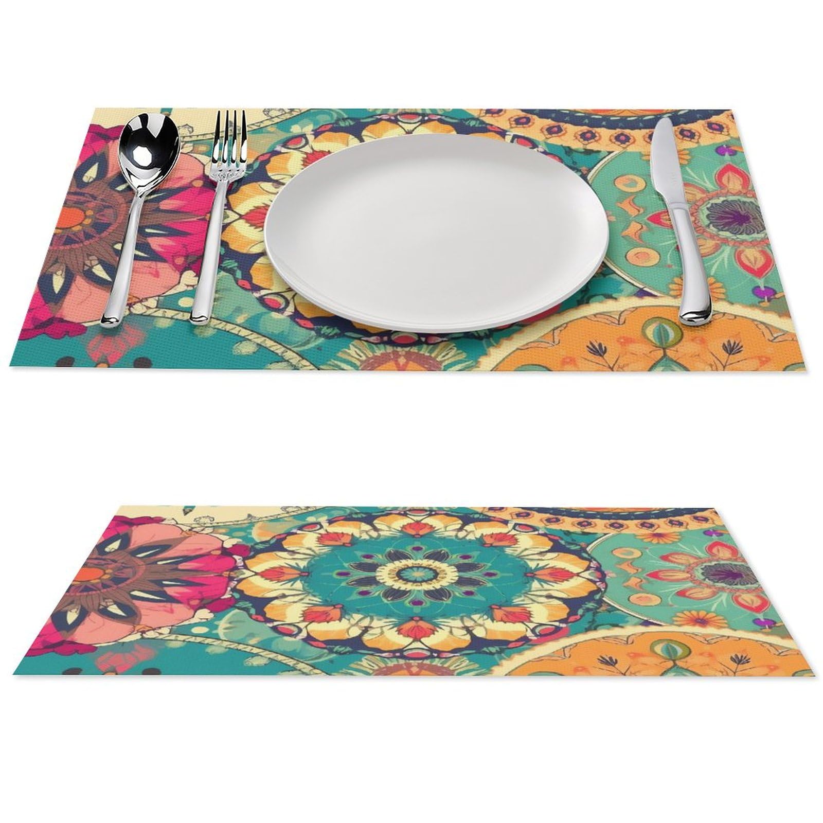 Sets de table ronds en PVC lot de 4 tapis de cuisine lavables 38cm