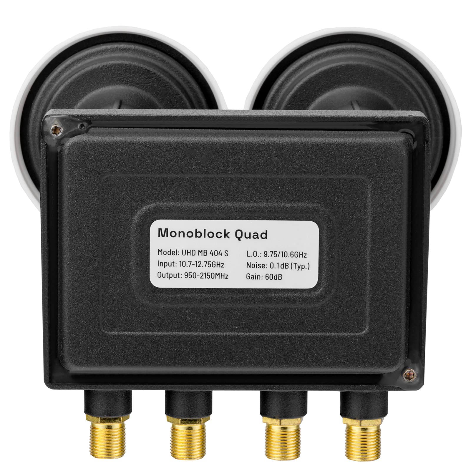 HB-DIGITAL Set Monoblock LNB de Opticum 0,1dB LNC Direkt 2 Sat Astra 19,2° Hotbird 13° Full HD TV 3D Ultra HD 4K + oeillets en caoutchouc + F-plug plaqué or GRATUIT